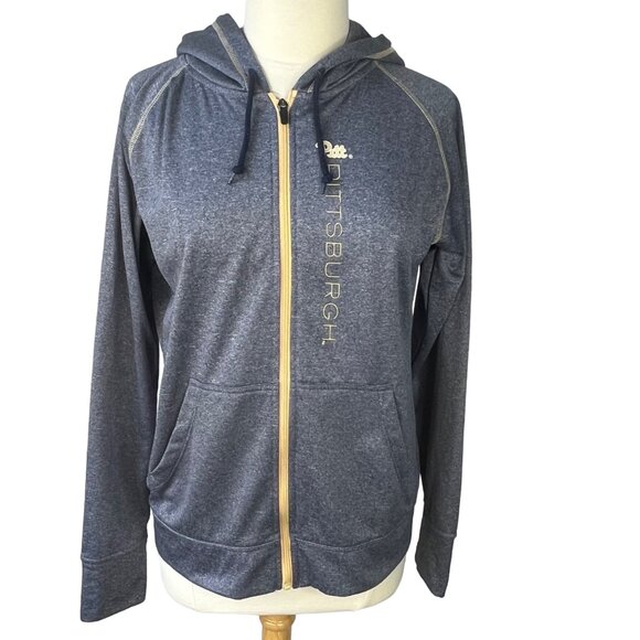 Champion Pitt Panthers Front Zip Jacket Womens Large Blue NCAA Fanwear - Picture 1 of 8